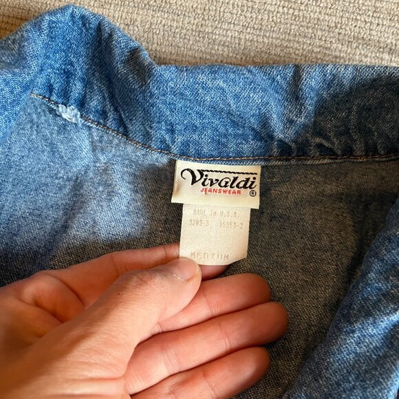 Vintage Vivaldi Denim/Jean Vest Size Medium - Picture 2 of 4